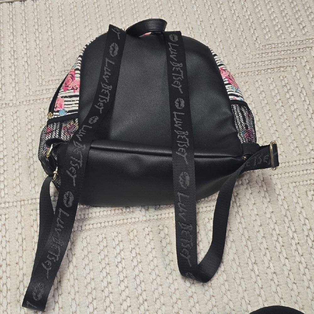Betsey Johnson Floral Backpack with Black Stripes - Picture 8 of 13